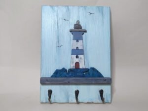 Handtuchhalter oder Schlüsselbrett im Shabby Style, maritime Deko, Ostsee, Handarbeit, rustikal