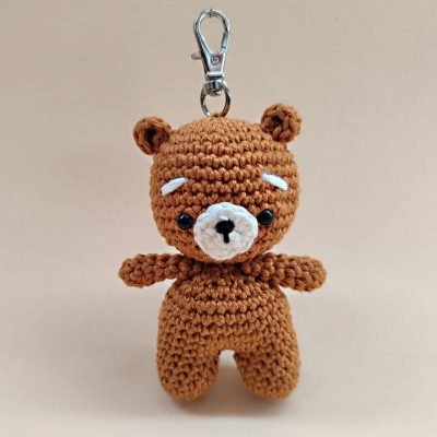 Mini Teddy Bär als Schlüsselanhänger, gehäkelt, Amigurumi